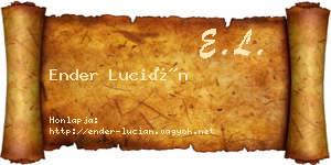 Ender Lucián névjegykártya